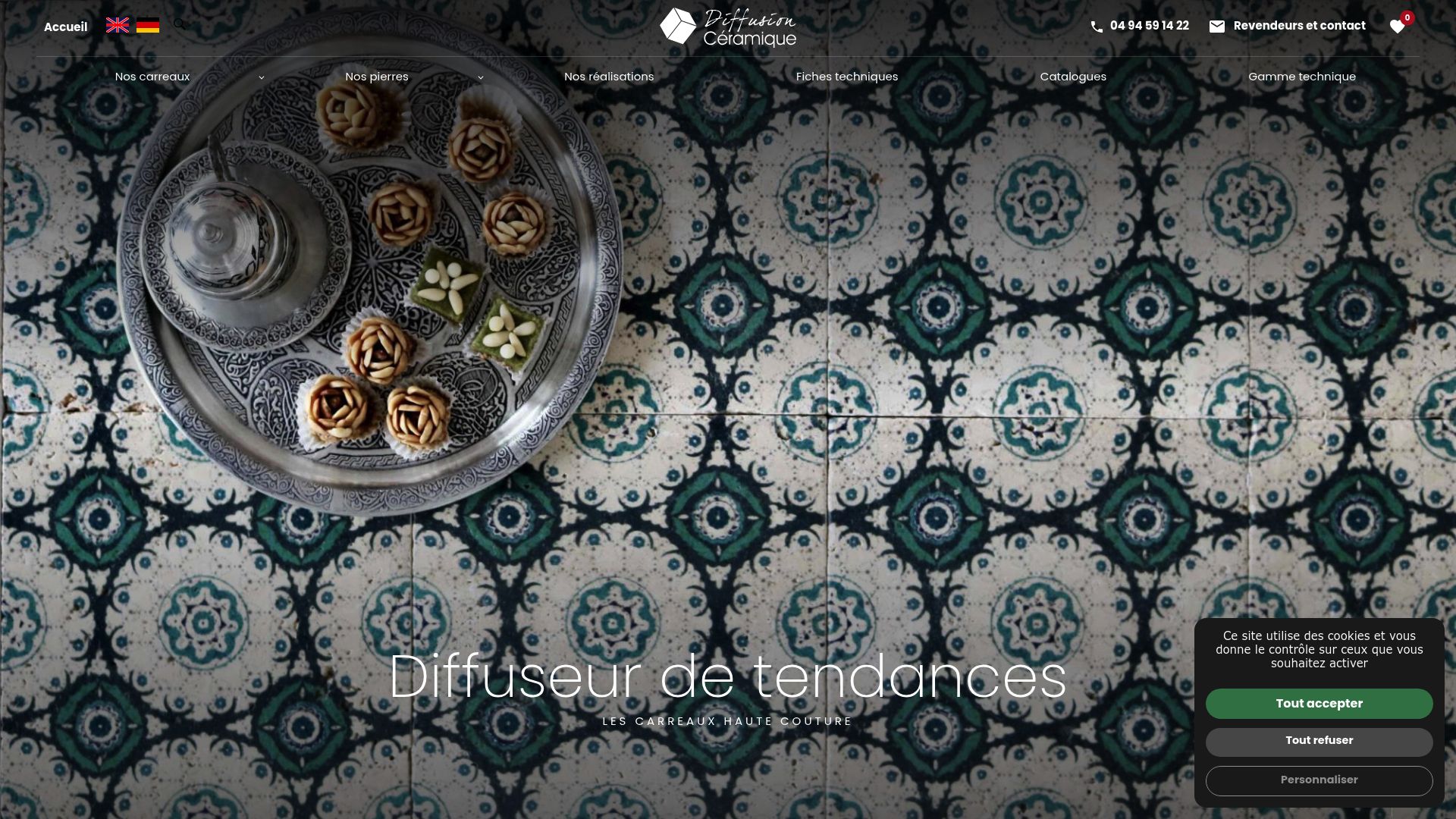 Collections proposées par Diffusion Céramique, importateur de carreaux et pierres naturelles.