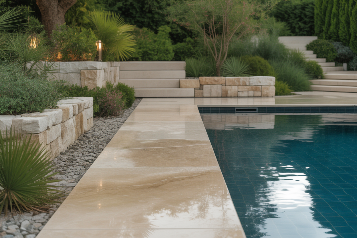 Coût installation pierre naturelle piscine : le guide expert 2024
