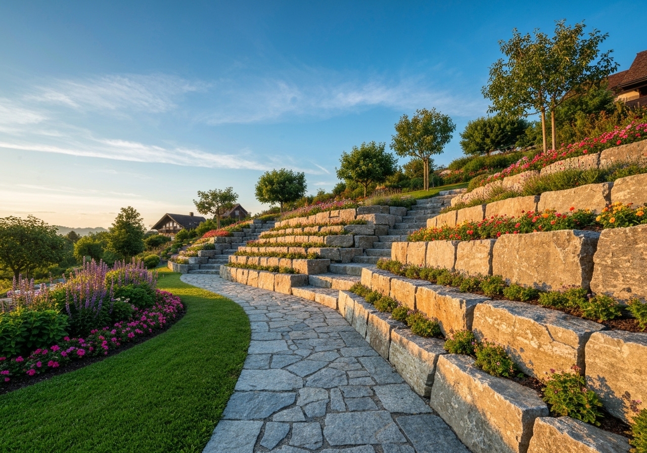 3 approches pour sublimer son jardin avec la pierre naturelle en Suisse