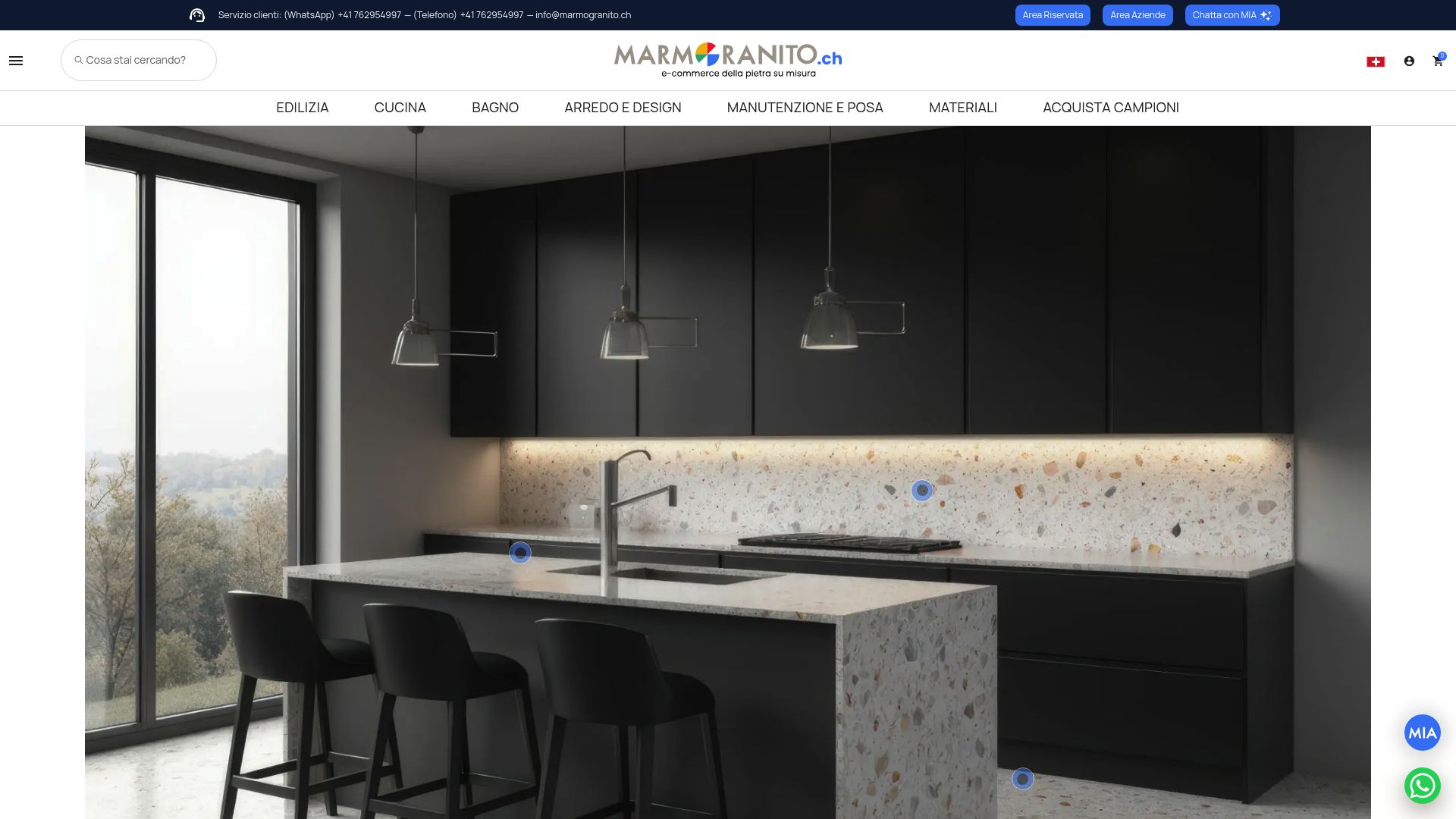 Screenshot of Marmogranito website categorization showing outdoor stairs options