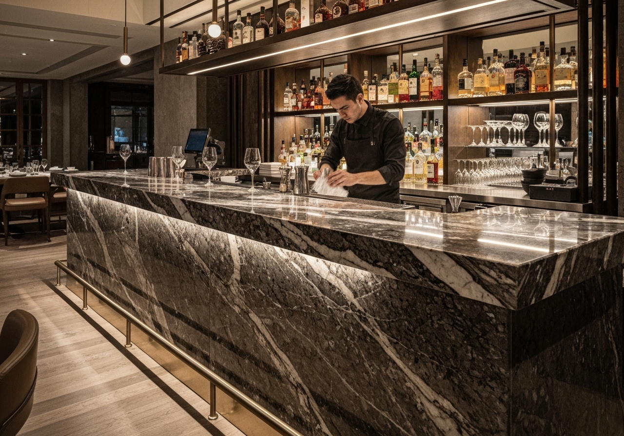 3 Secrets: Pierre naturelle pour restaurants et bars en Suisse