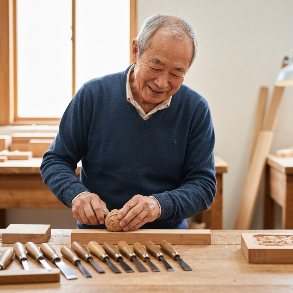 Professional craftsman installing irregular natural stone flooring on a patio showing complex cutting tools