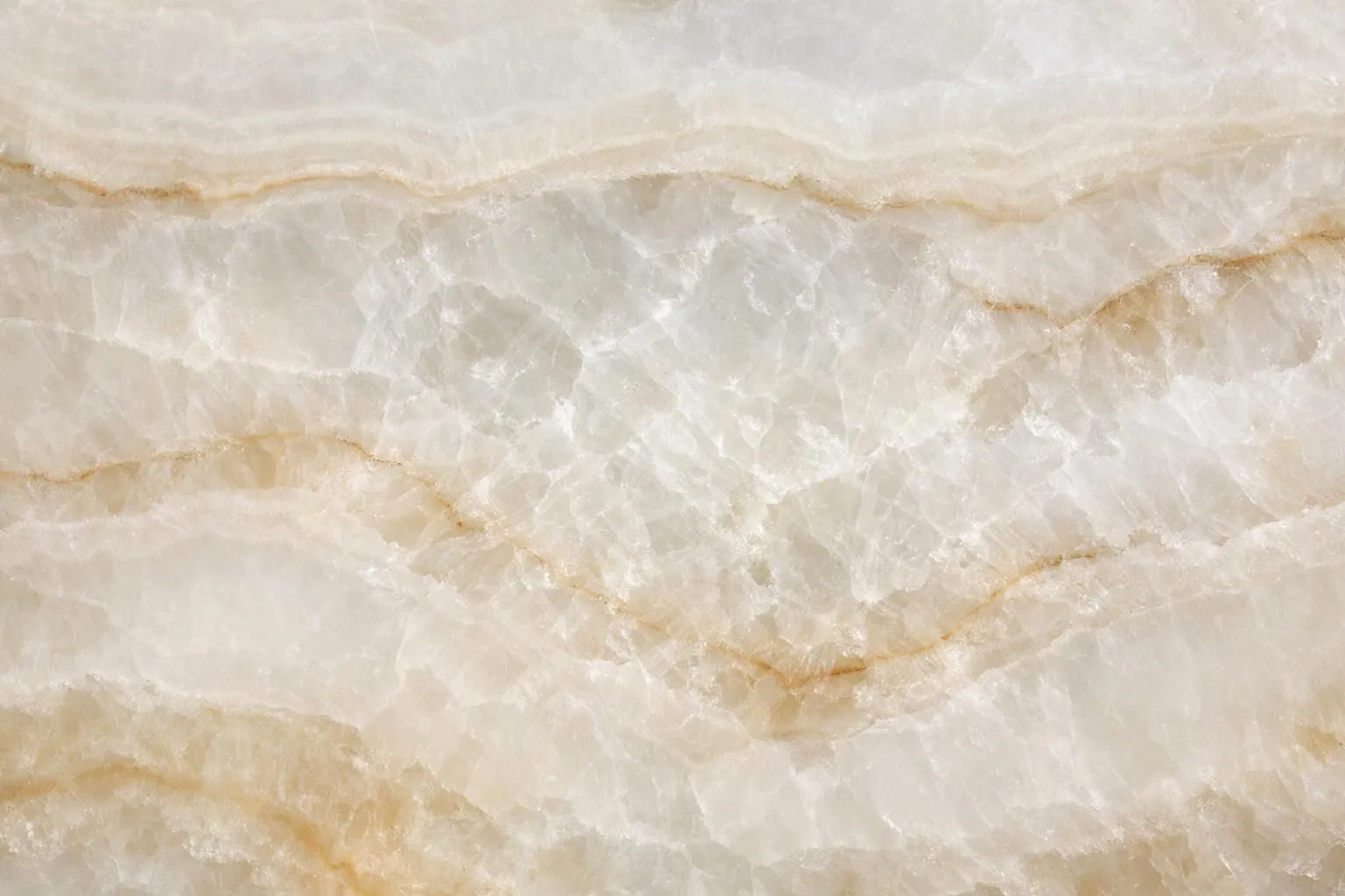 Close-up macro photography of genuine translucent onyx stone slab showing natural honey-colored banding and veining patterns, with diffused backlight revealing internal crystalline structure, luxury natural stone material texture for architecture