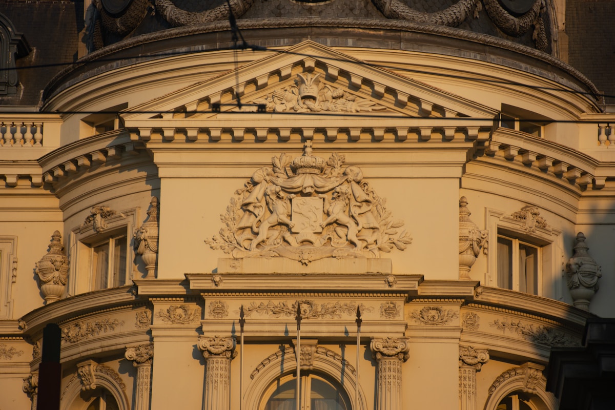 Ornate architectural details on a classical building facade.
