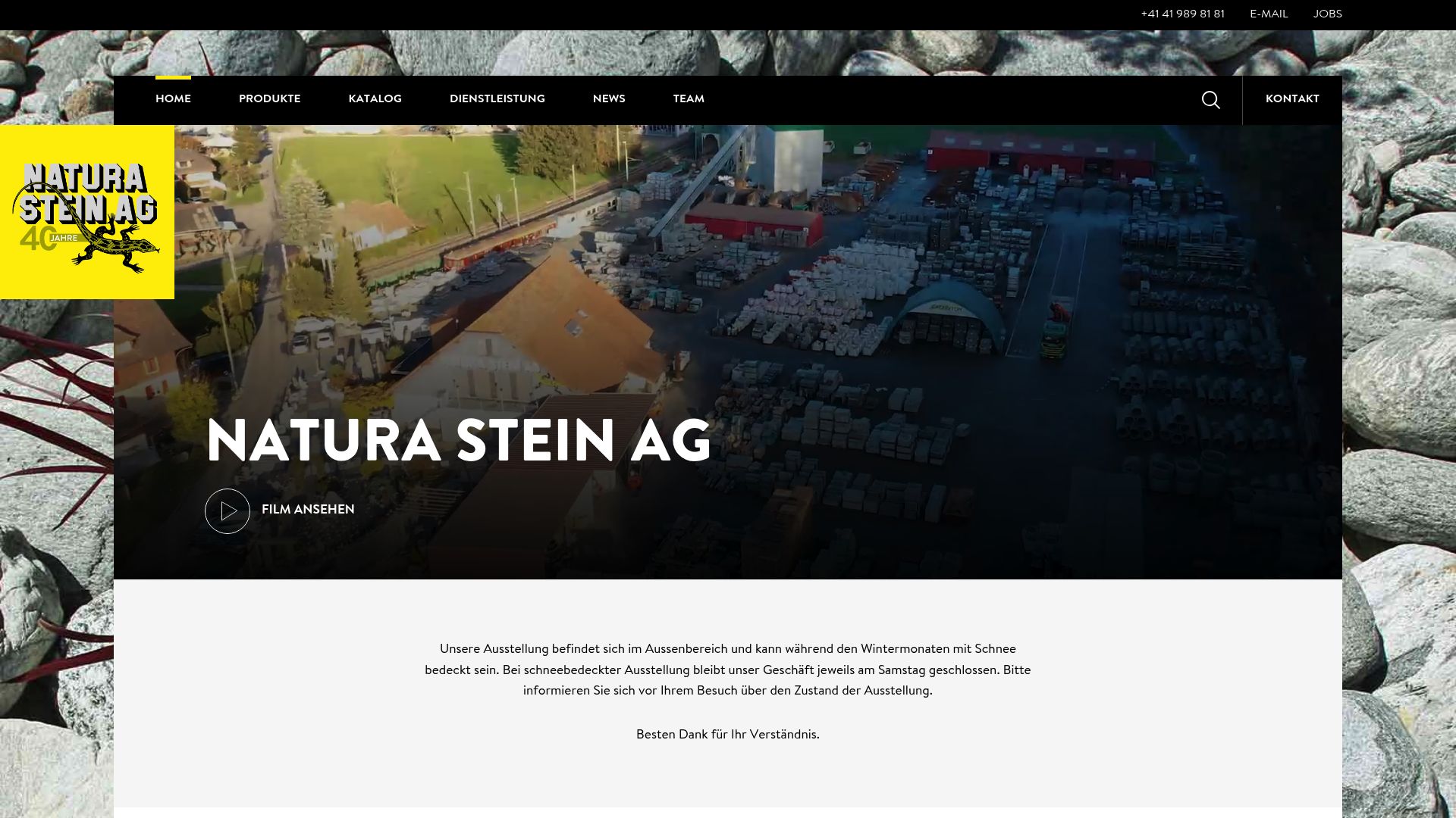Screenshot of www.naturastein.ch