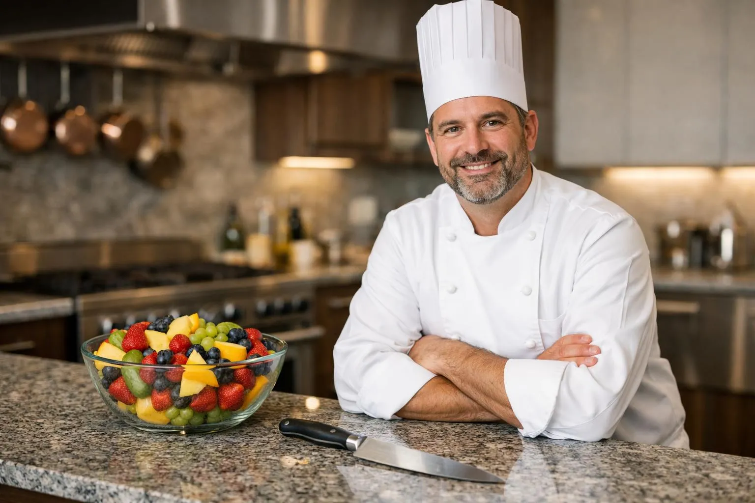 Cuisine en granit, excellence naturelle, artisan cuisinier professionnel