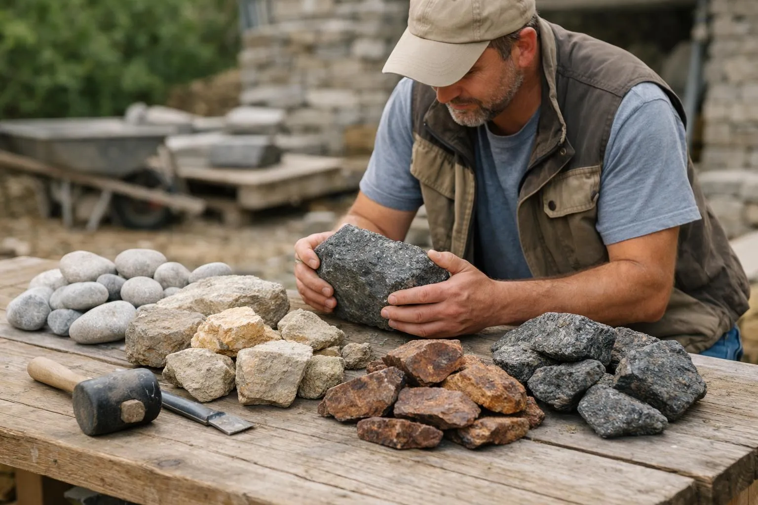 Quatre pierres naturelles résistantes sélectionnées pour un projet de construction extérieur