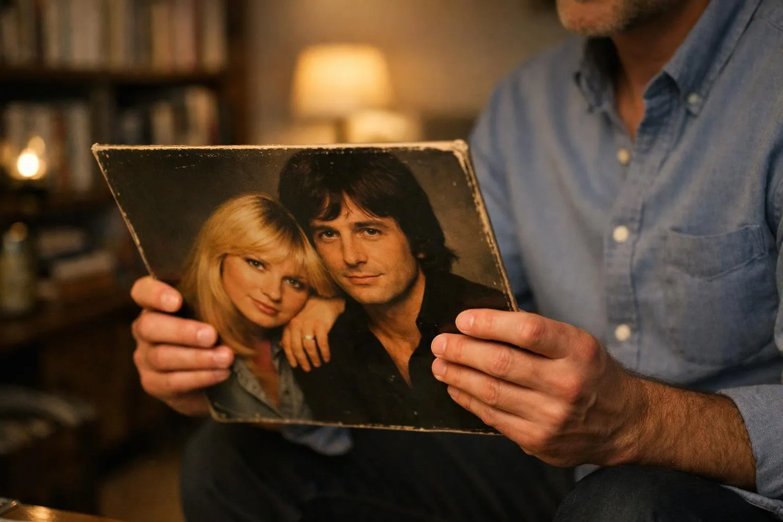 "Vinyl de Stone et Charden dans un salon intimiste, nostalgique ambiance musicale"